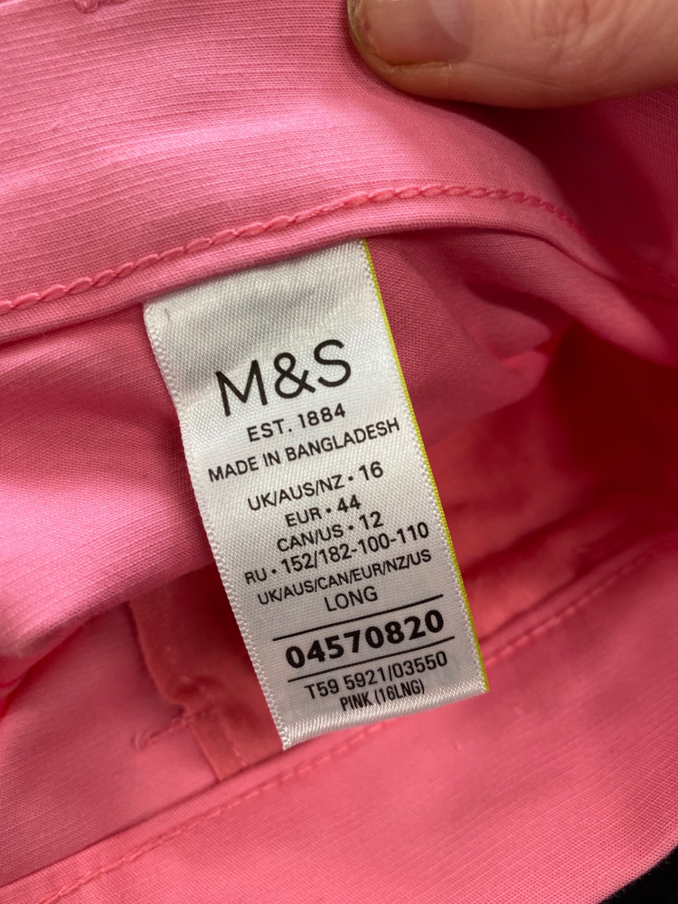 Fabulous M&S Collection ankle grazer Trousers Uk16 Pink HY149