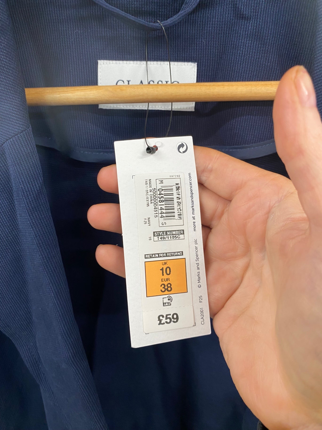 Fabulous M&S Classic Range lagenlook open Coat UK10 Navy Blue HT149