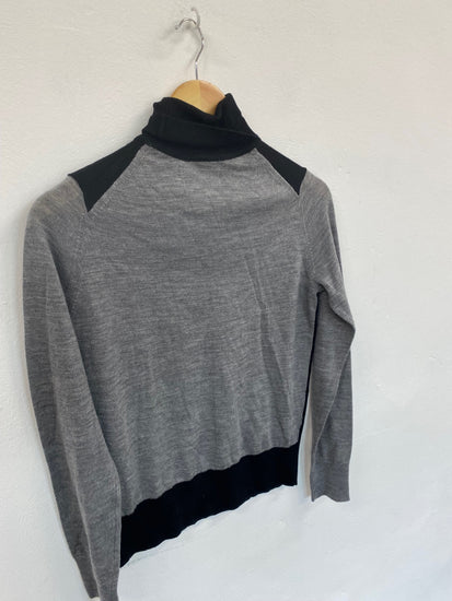Fabulous Marks & Spencers turtleneck UK8 Black grey HT149