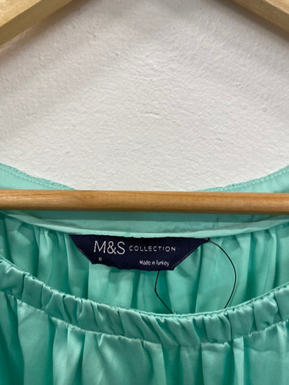 Fabulous M&S Collection Blouse UK8 Mint Green Puff sleeve HT149