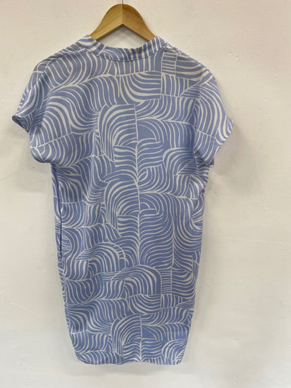 Fabulous M&S Tunic dress Uk8 Blue & white lightweight HT149