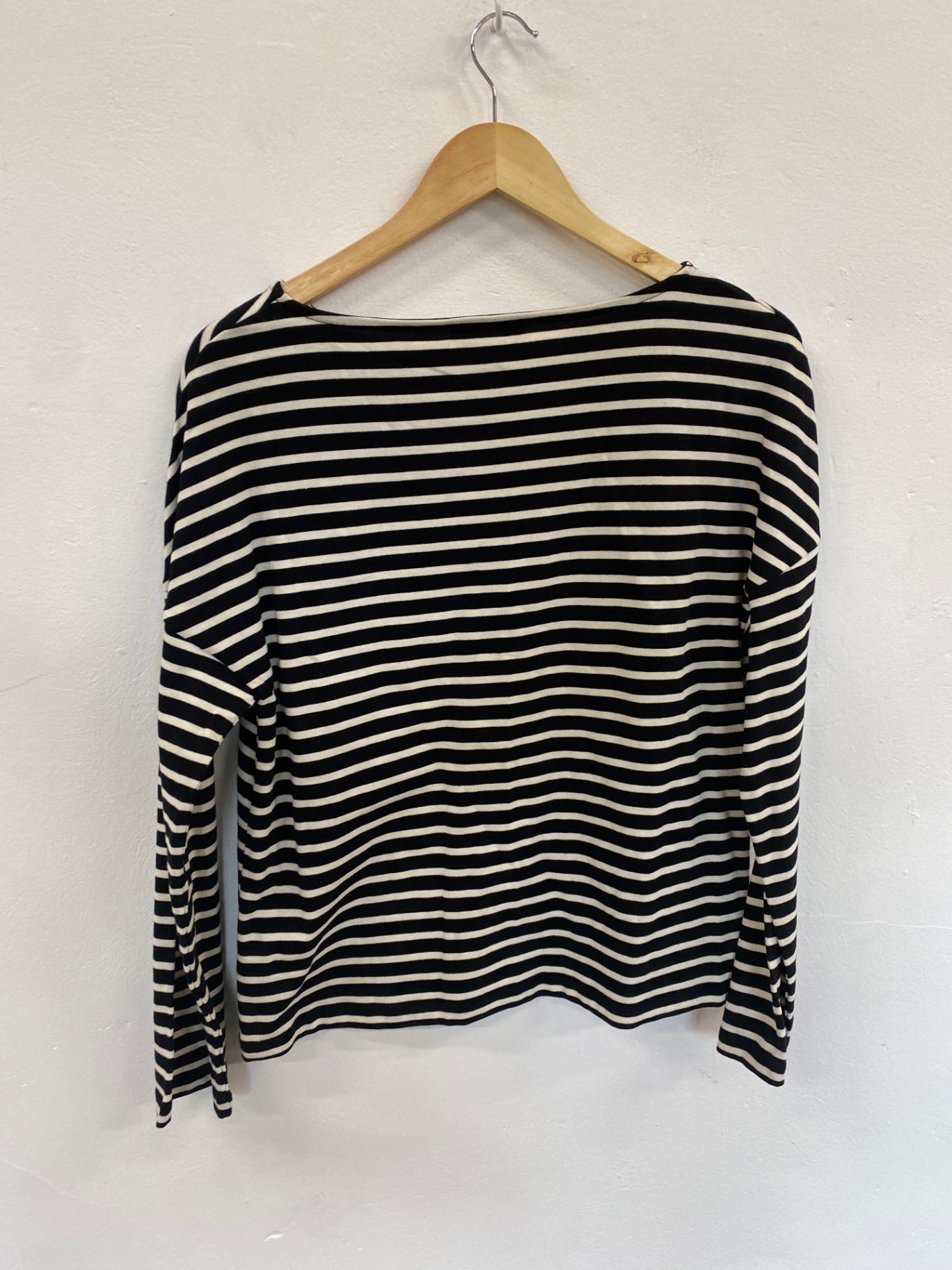 Amazing Per Una striped long sleeve t shirt Top UK10 Black & cream HT149