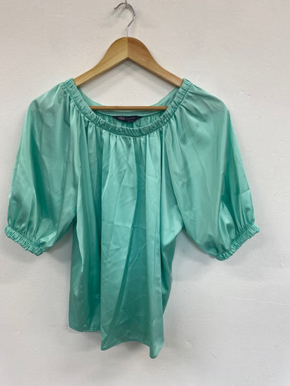 Fabulous M&S Collection Blouse UK8 Mint Green Puff sleeve HT149