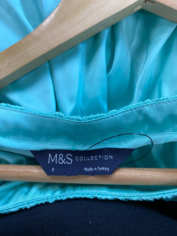 Fabulous M&S Collection Blouse UK8 Mint Green Puff sleeve HT149