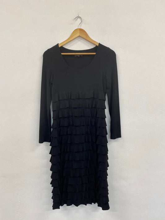 Fabulous Alexon 1920’s silhouette tiered Dress UK8 Black chic HT149