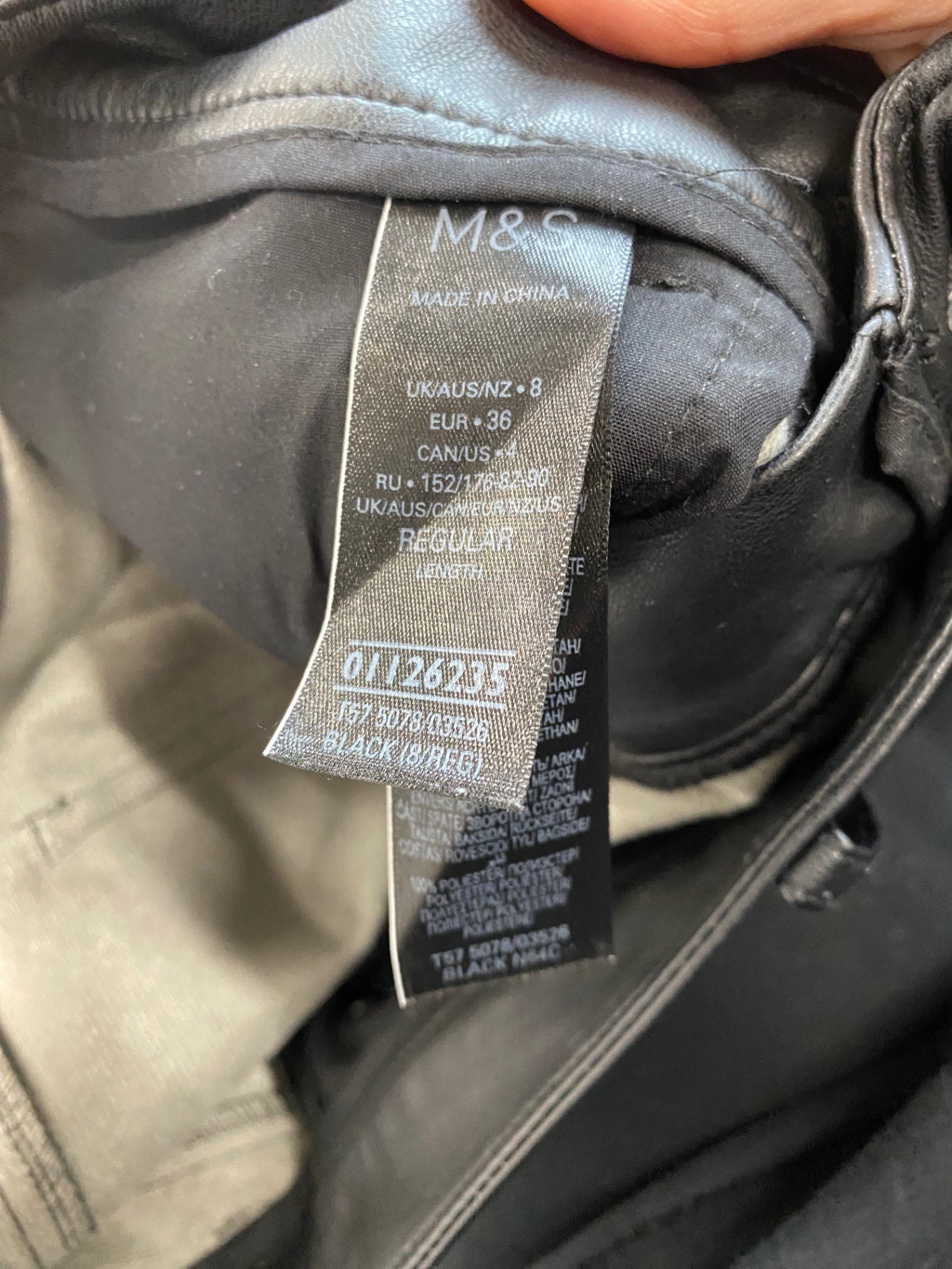 Fabulous M&S faux leather slim leg Trousers UK8 Black HT149