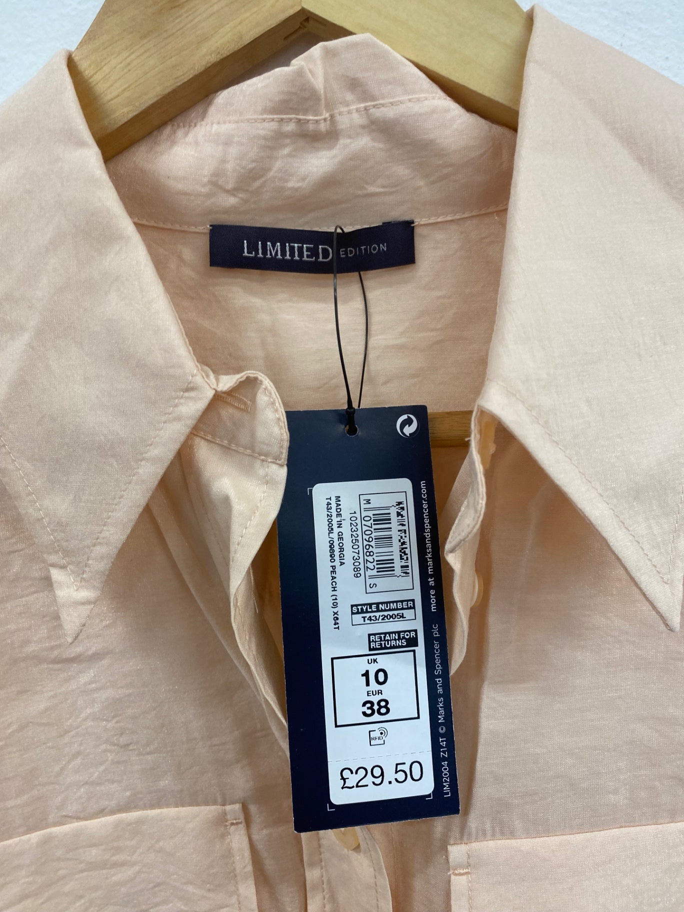 Fabulous Limited Edition Blouse UK10 Peach Lightweight Boho HT149