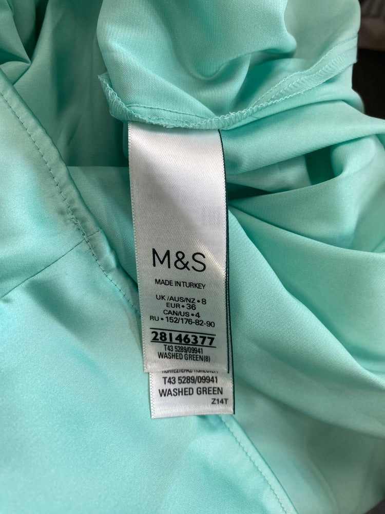 Fabulous M&S Collection Blouse UK8 Mint Green Puff sleeve HT149