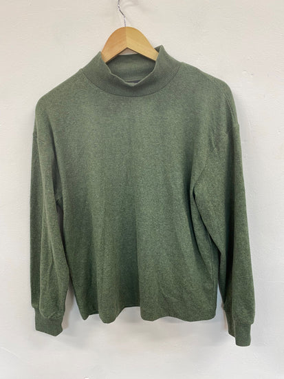 Fabulous M&S Collection mid neck Sweater UK10 Green Cosy soft HT149