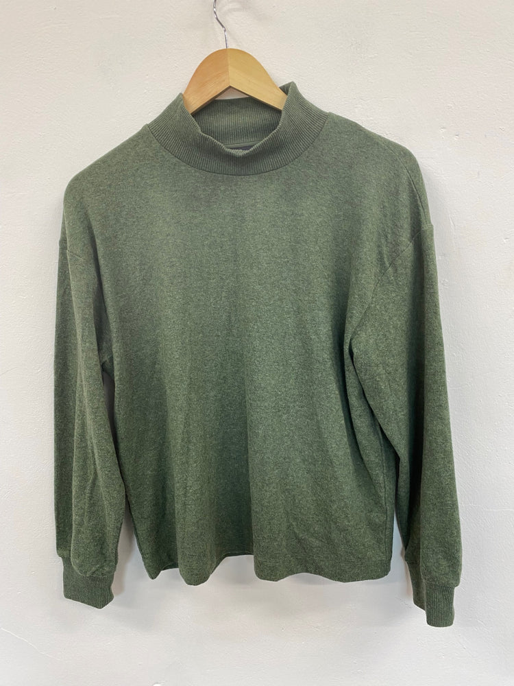 Fabulous M&S Collection mid neck Sweater UK10 Green Cosy soft HT149