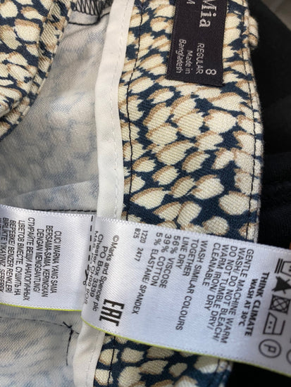 Fabulous Marks & Spencers The Mia Trousers UK8 Beige & Navy Peg HT149