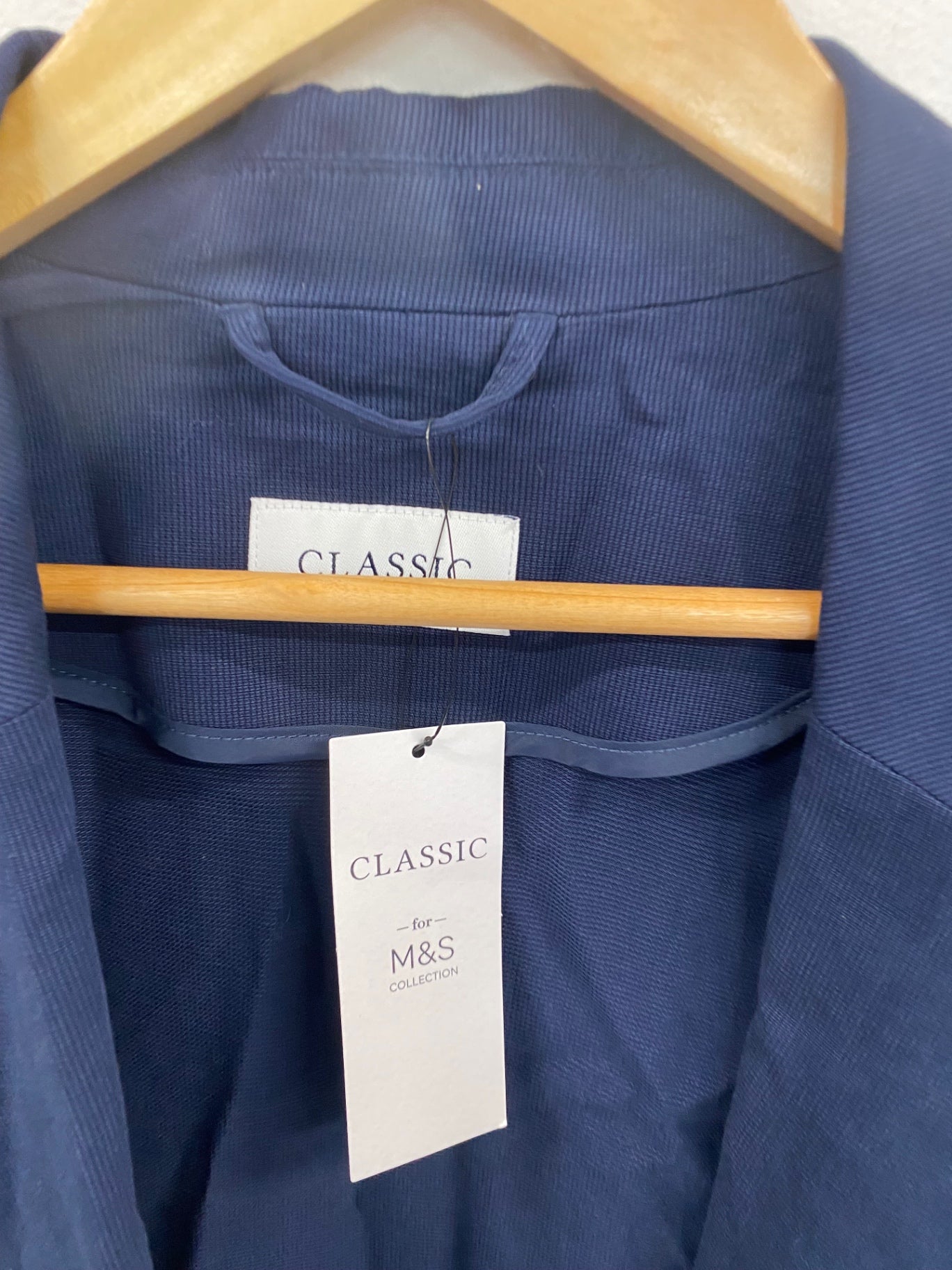 Fabulous M&S Classic Range lagenlook open Coat UK10 Navy Blue HT149