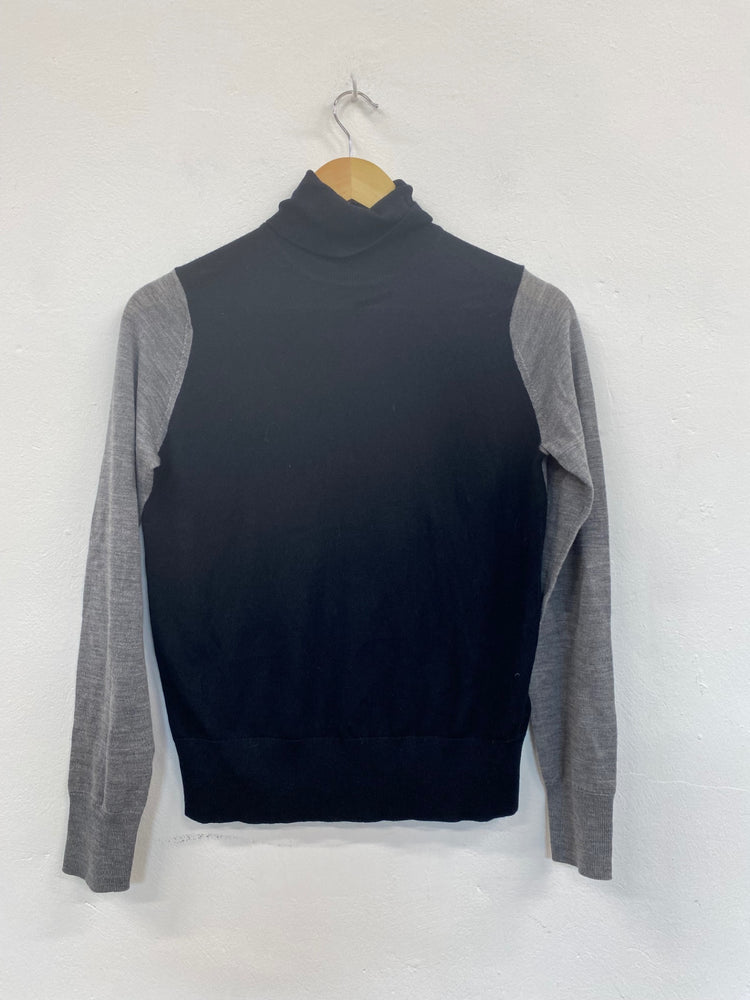 Fabulous Marks & Spencers turtleneck UK8 Black grey HT149