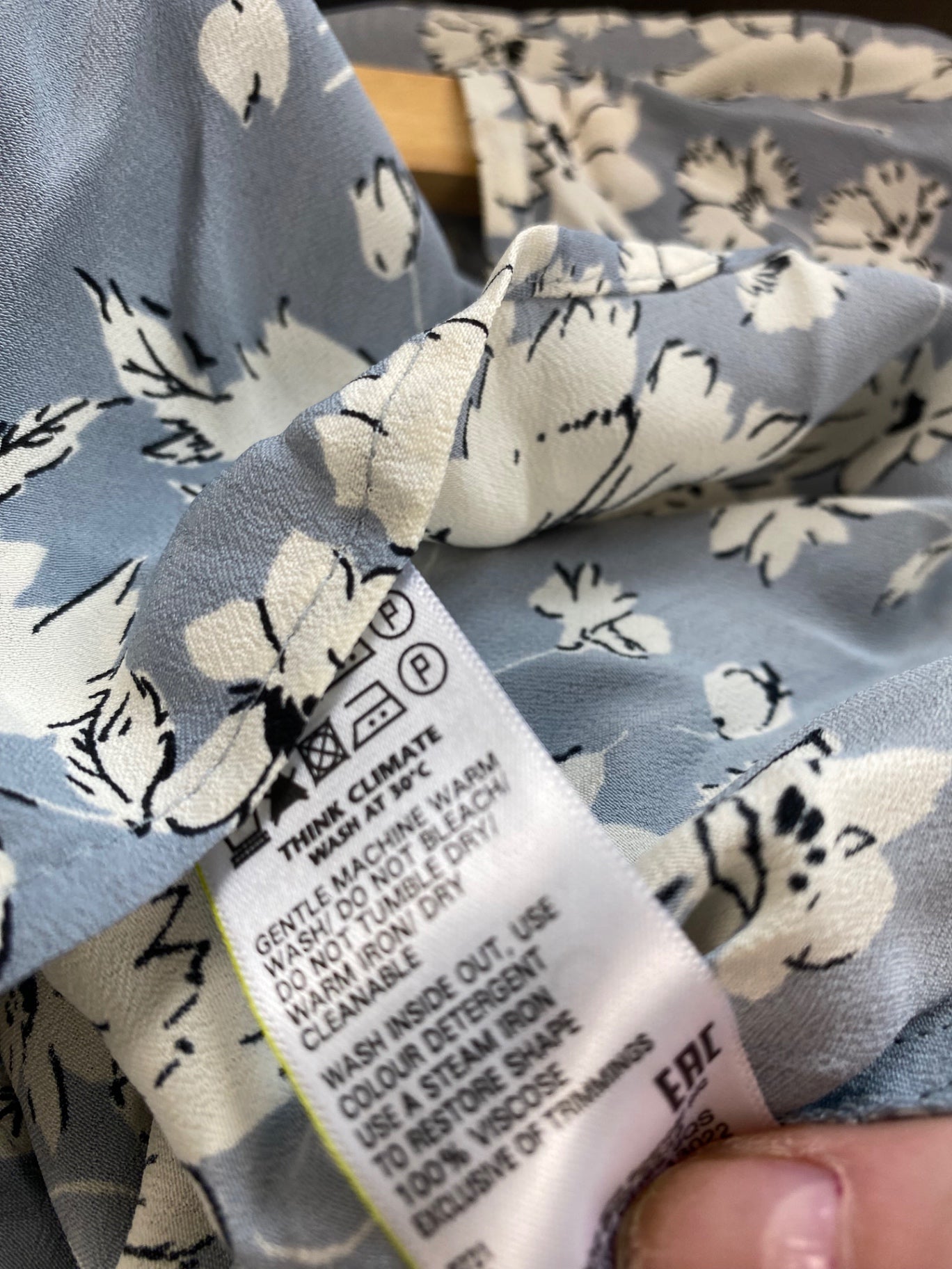 Fabulous M&S x GHOST lace trimmed ornate romantic Blouse UK8 Blue & cream HT149