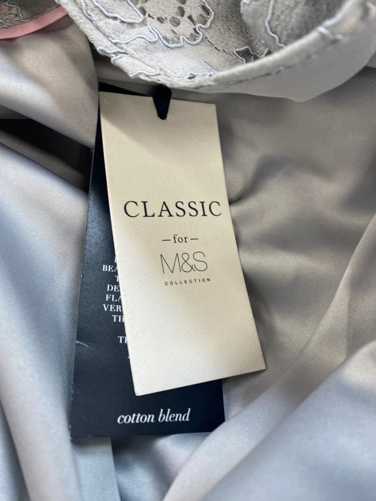 Amazing Marks & Spencers longline Weddings Occasion Formal Coat UK10 Grey blue HT149
