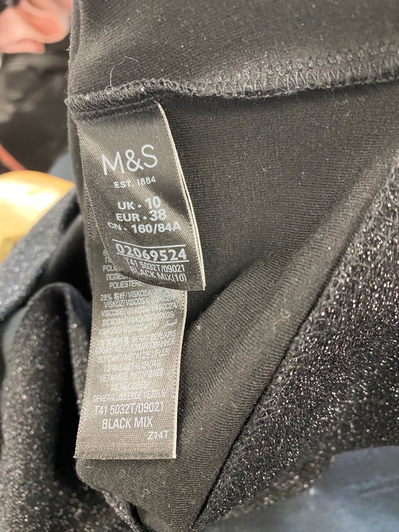 Fabulous Autograph  metallic striped shimmer Sweater UK10 Black & Blue HT149