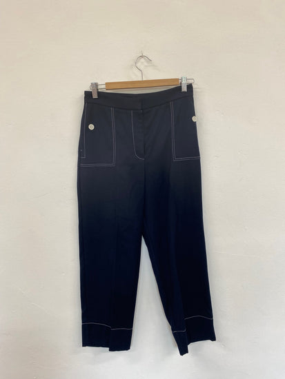 Fabulous M&S Collection Cropped trousers UK8 Navy White trim & pockets HT149