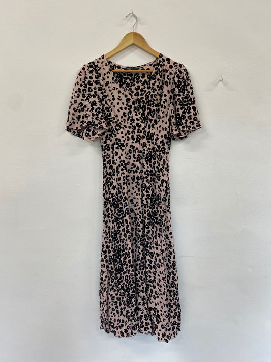 Amazing M&S rose Animal Midi Dress UK6 classic timeless HT149