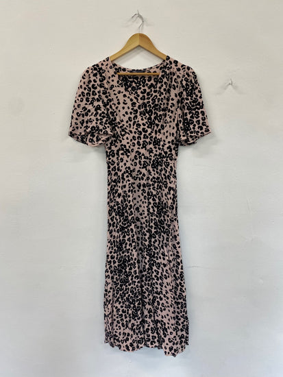 Amazing M&S rose Animal Midi Dress UK6 classic timeless HT149