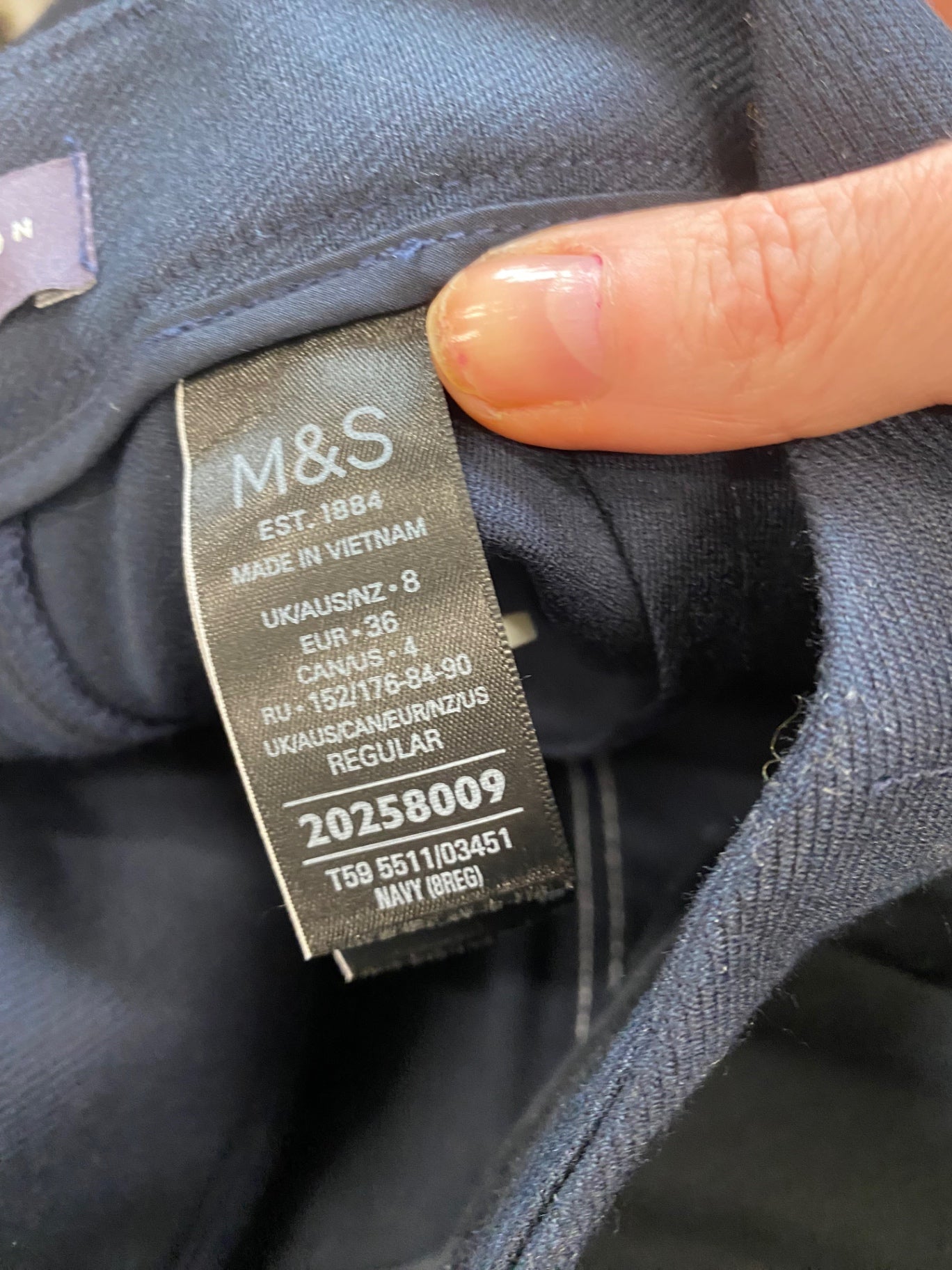 Fabulous M&S Collection Cropped trousers UK8 Navy White trim & pockets HT149