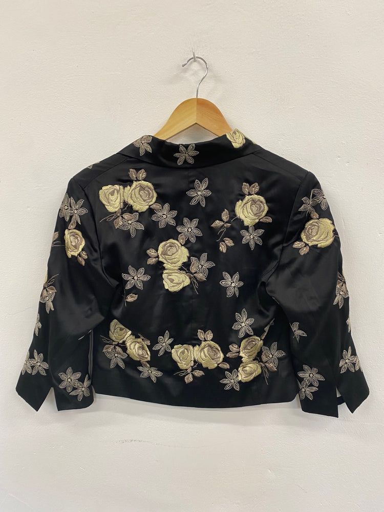 Fabulous Marks & Spencers Sample oriental occasion Blazer UK10 Black cream HT149