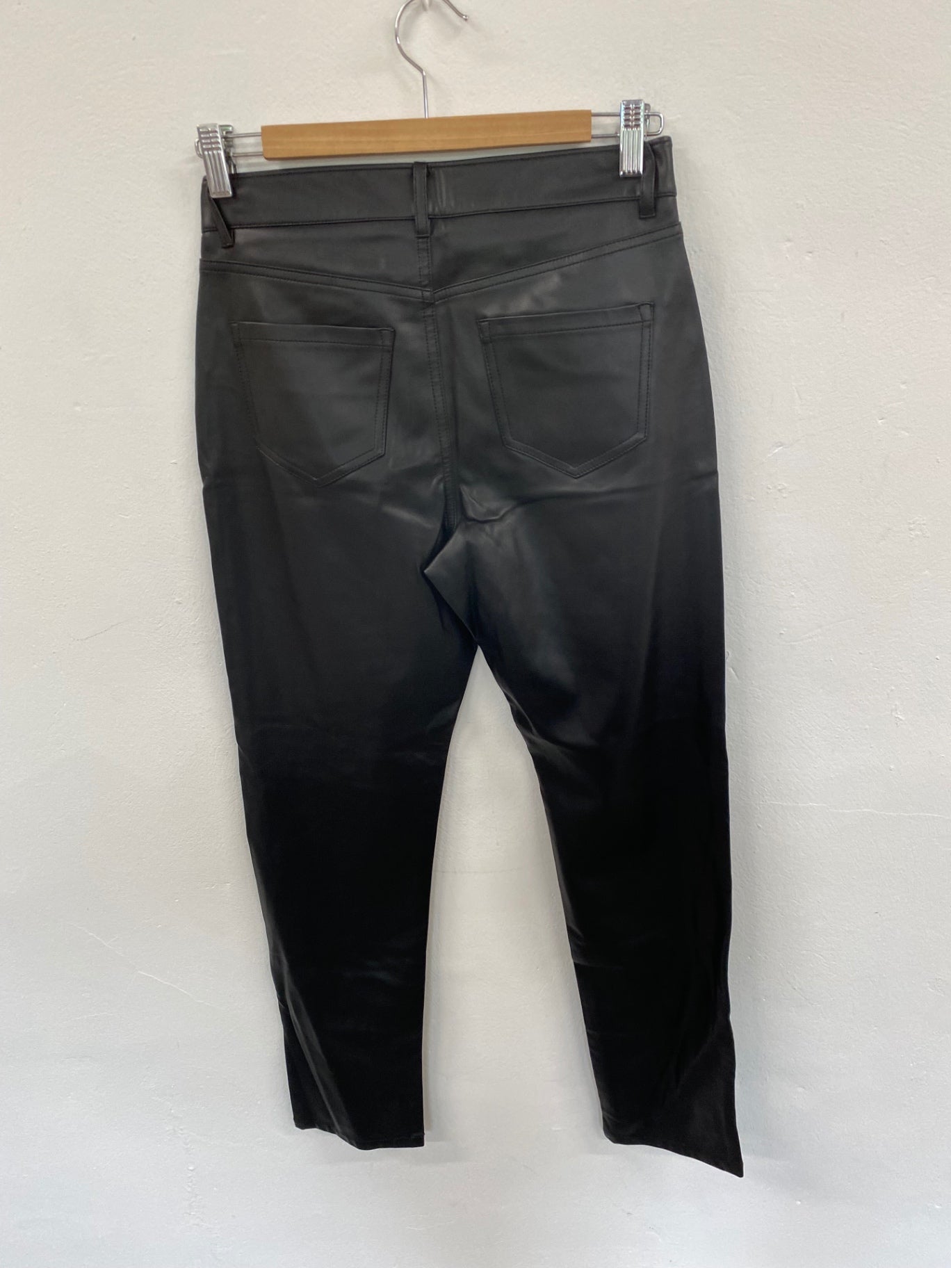 Fabulous M&S faux leather slim leg Trousers UK8 Black HT149