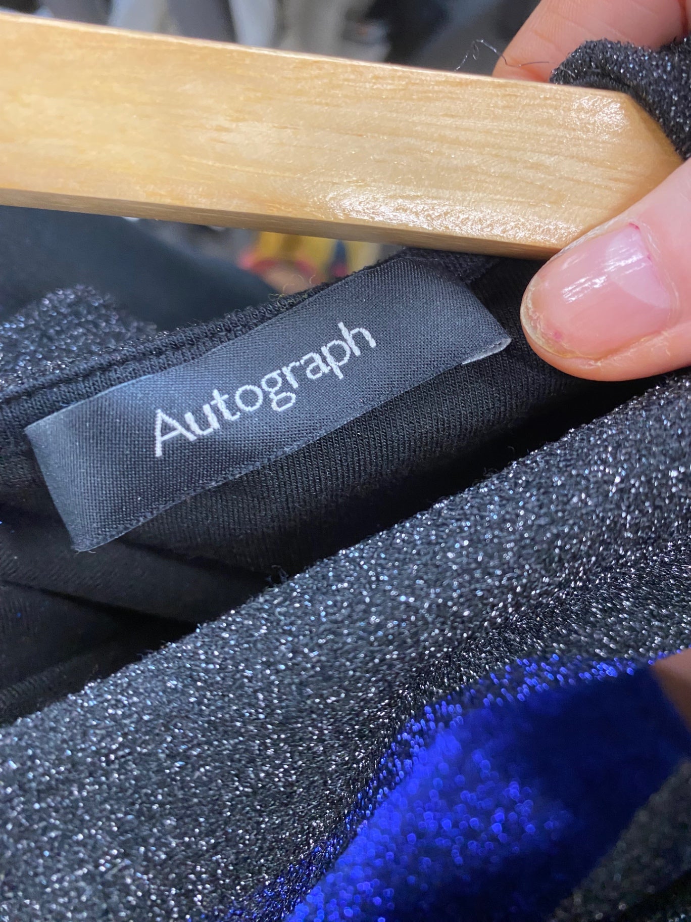 Fabulous Autograph  metallic striped shimmer Sweater UK10 Black & Blue HT149