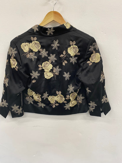 Fabulous Marks & Spencers Sample oriental occasion Blazer UK10 Black cream HT149