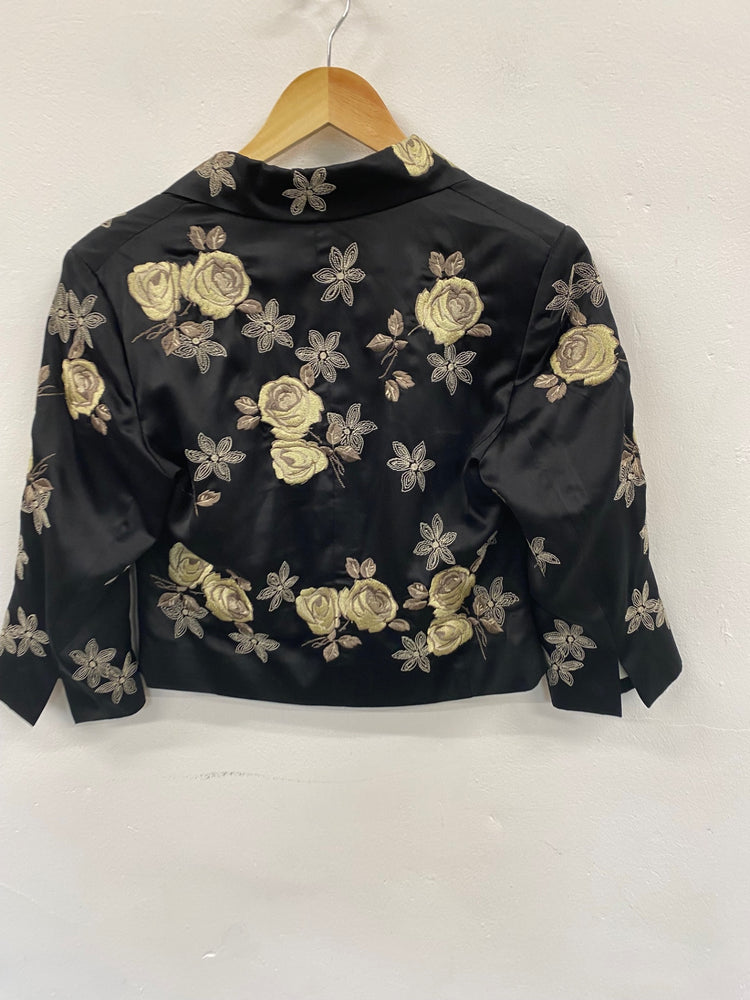 Fabulous Marks & Spencers Sample oriental occasion Blazer UK10 Black cream HT149