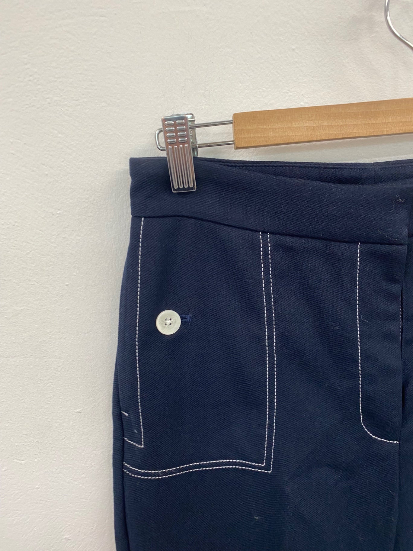 Fabulous M&S Collection Cropped trousers UK8 Navy White trim & pockets HT149