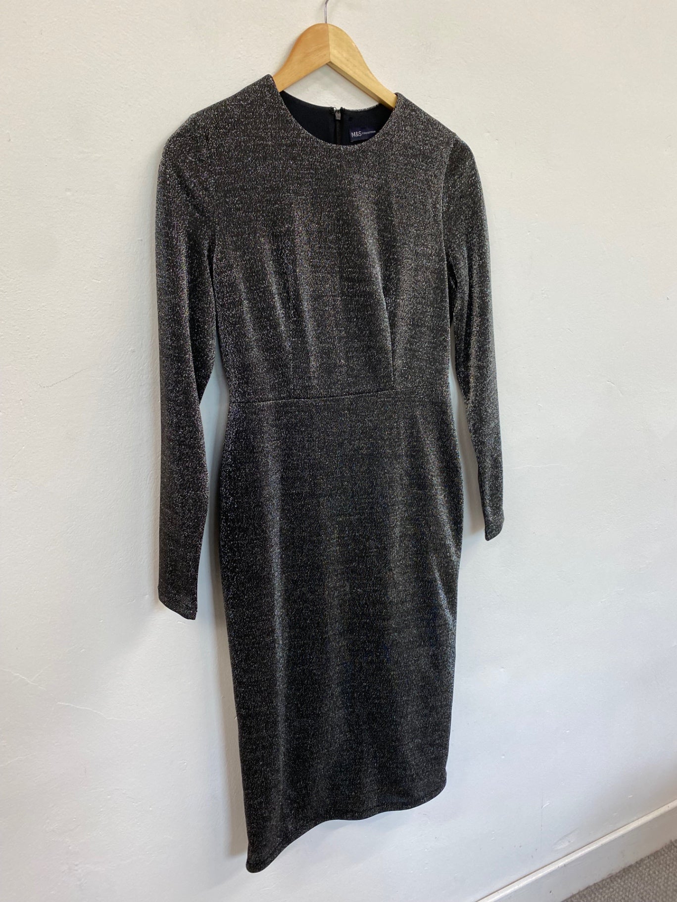 Amazing Marks & Spencers Dress UK8 Silver Metallic HT149