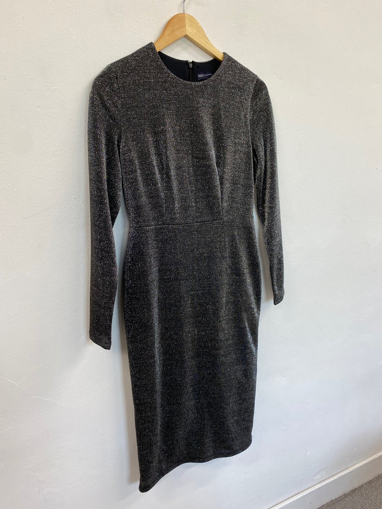 Amazing Marks & Spencers Dress UK8 Silver Metallic HT149