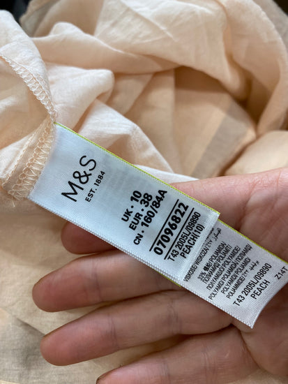 Fabulous Limited Edition Blouse UK10 Peach Lightweight Boho HT149