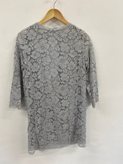 Amazing Marks & Spencers longline Weddings Occasion Formal Coat UK10 Grey blue HT149