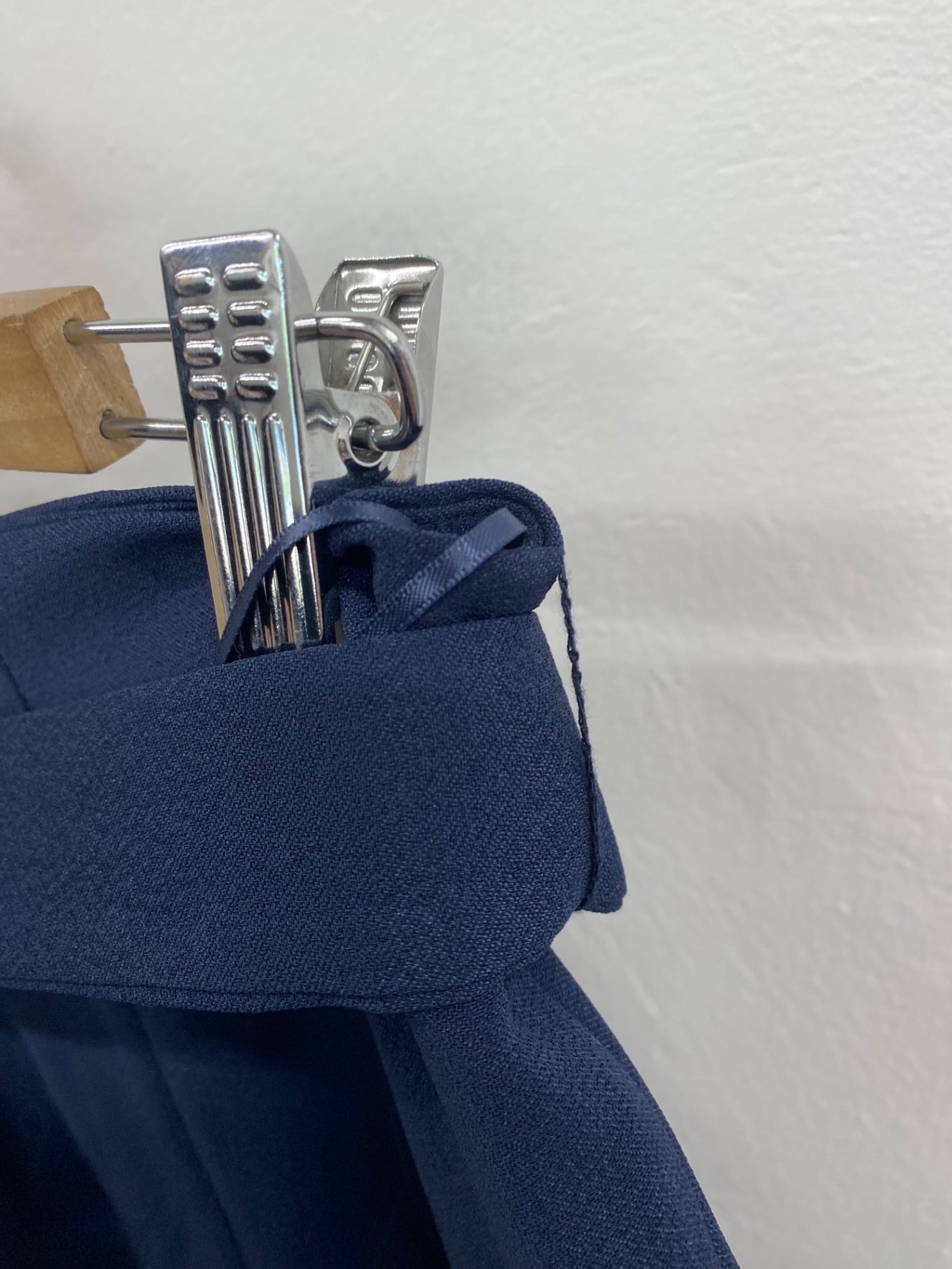 Fabulous M&S Tailored High Rise Tapered trousers UK10 Navy Belted HT149