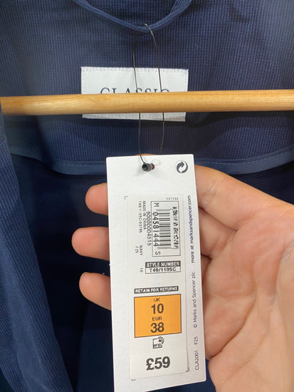 Fabulous M&S Classic Range lagenlook open Coat UK10 Navy Blue HT149