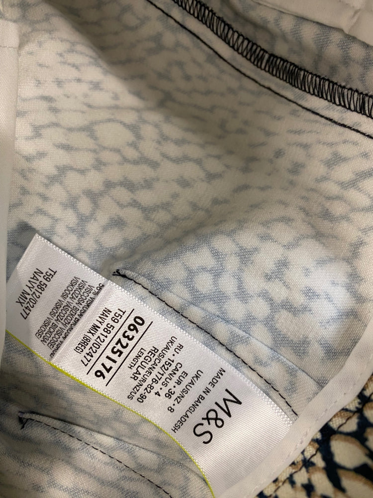 Fabulous Marks & Spencers The Mia Trousers UK8 Beige & Navy Peg HT149