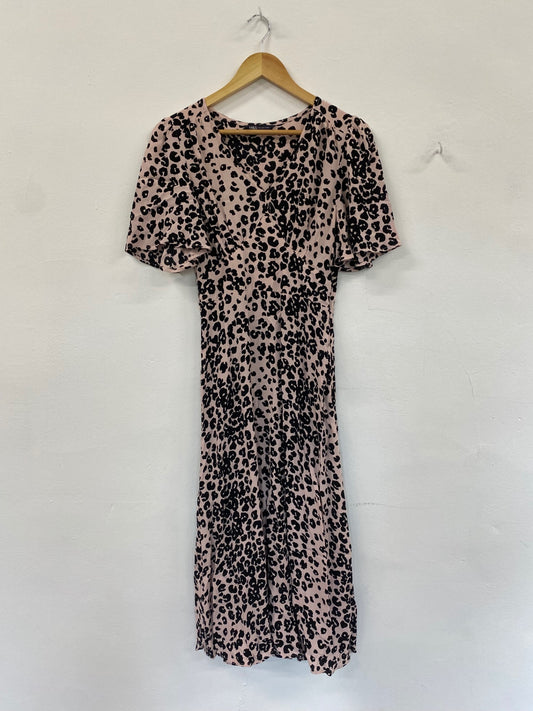 Amazing M&S rose Animal Midi Dress UK6 classic timeless HT149
