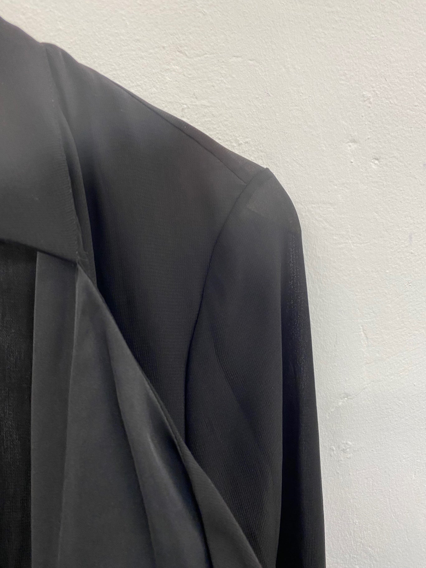 Fabulous Alexon lagenlook open front Blouse UK10 Black Occasion Party HT149