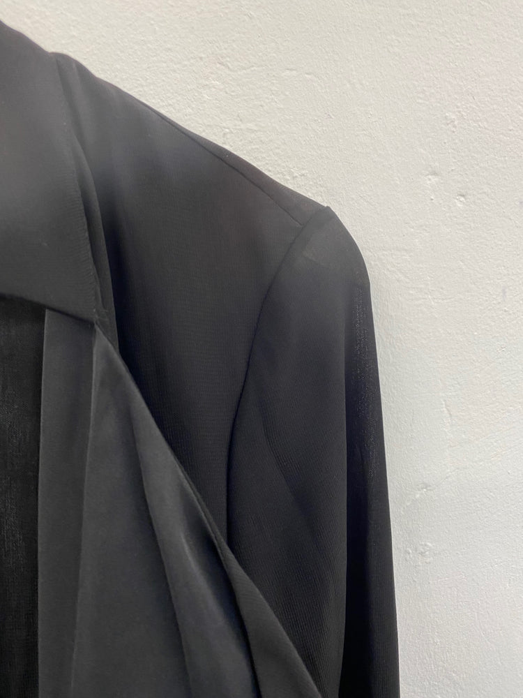 Fabulous Alexon lagenlook open front Blouse UK10 Black Occasion Party HT149