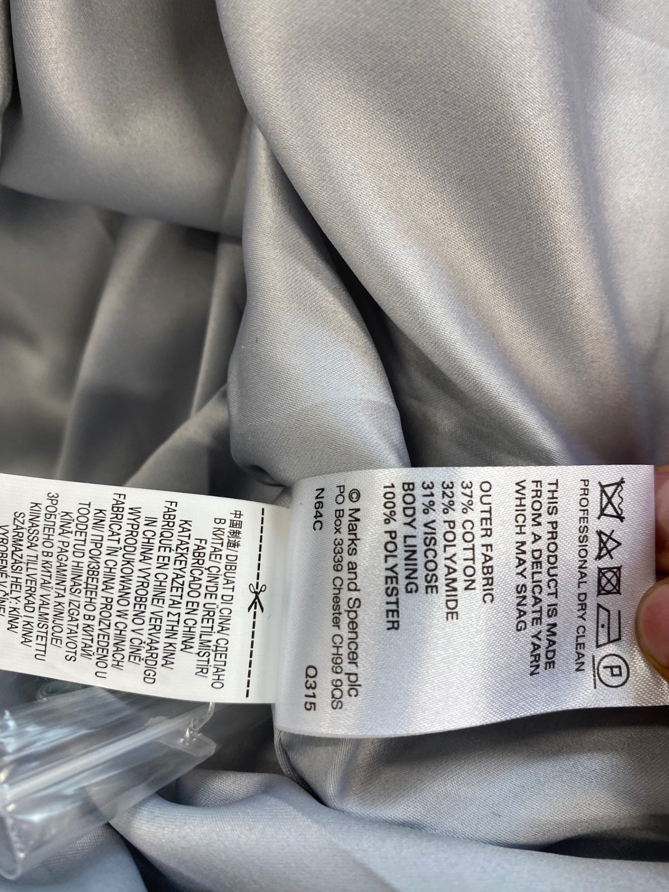Amazing Marks & Spencers longline Weddings Occasion Formal Coat UK10 Grey blue HT149