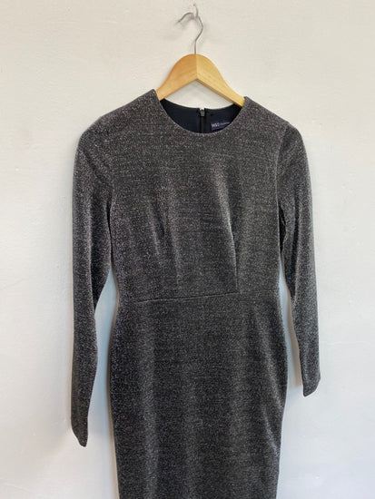 Amazing Marks & Spencers Dress UK8 Silver Metallic HT149