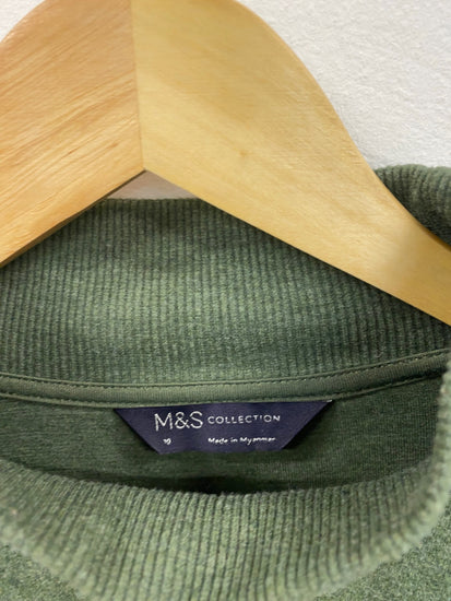 Fabulous M&S Collection mid neck Sweater UK10 Green Cosy soft HT149