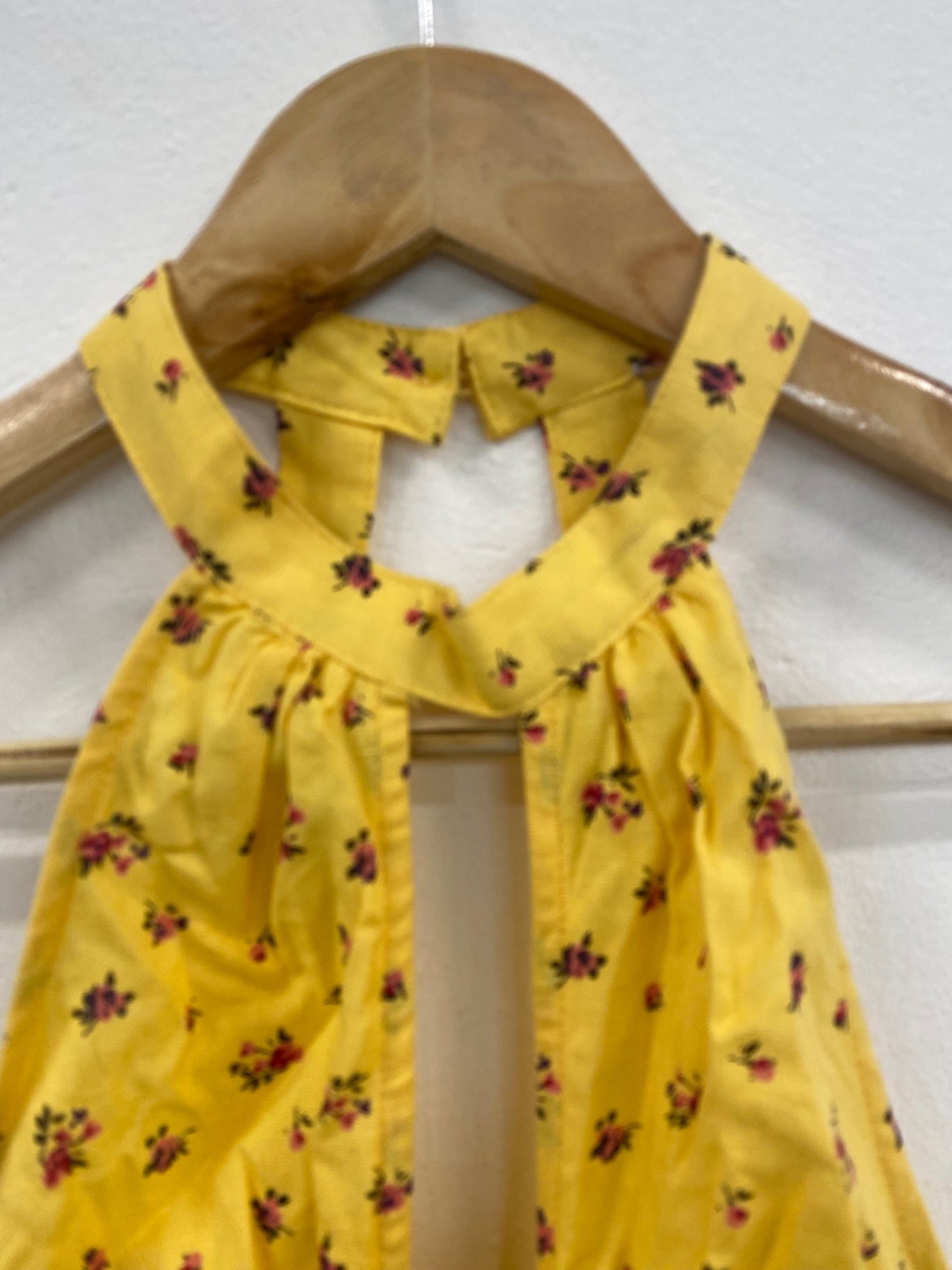 Gorgeous ASOS linen playful Mini pinafore dress UK10 Yellow Floral HG001