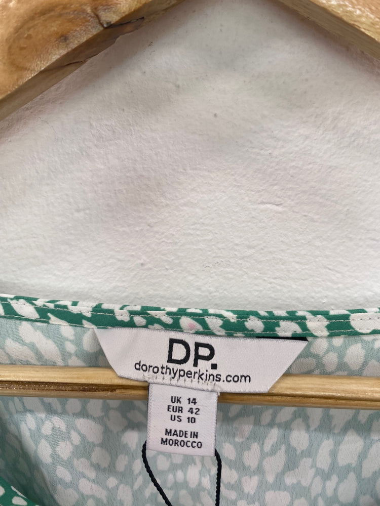 Fabulous DP romantic summer tea  Dress Uk14 Green & white HT149