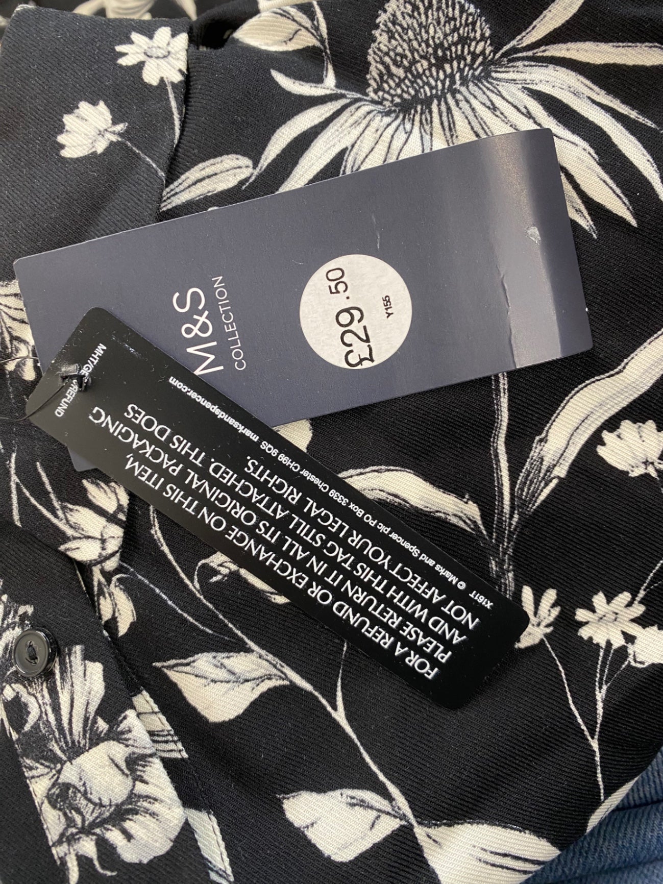 Gorgeous M&S Collection botanical romantic Dress UK8 Black & white HT149