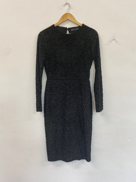 Gorgeous M&S Collection metallic party occasion Dress UK8 Black HT149