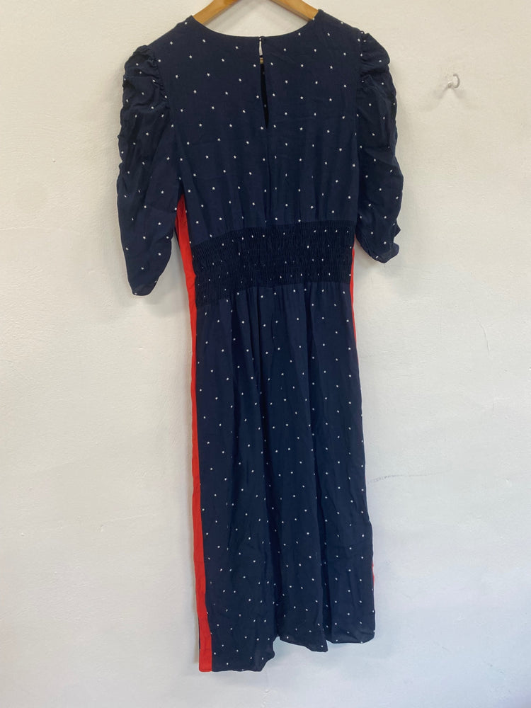 Gorgeous M&S red striped Star Dress Uk8 Navy Blue Bloggers fav HT149
