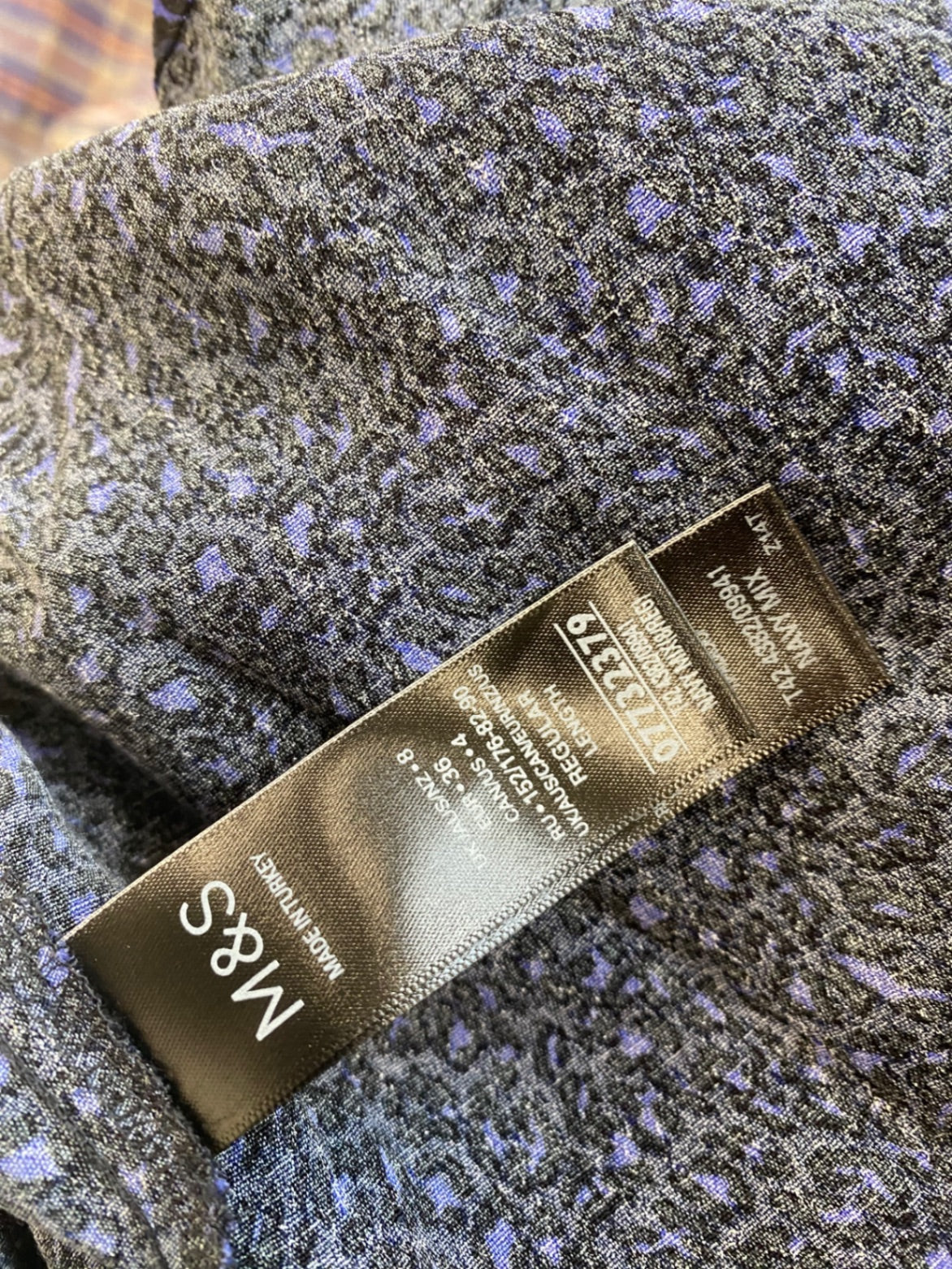 Gorgeous M&S Animal print tea Dress UK8 Navy blue Edgy HT149