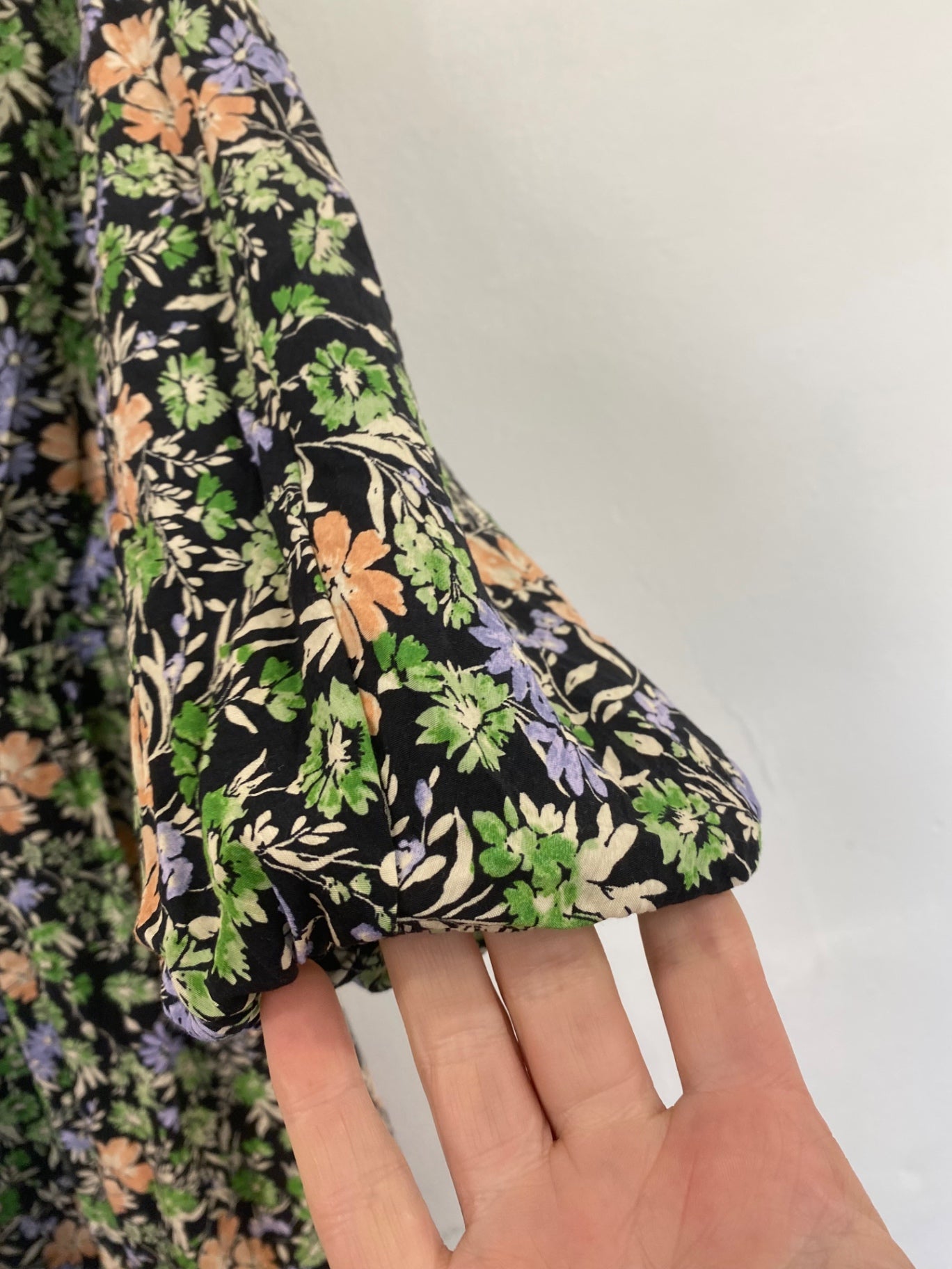 Fabulous Mango botanical floral tea Dress UK L Green HT149